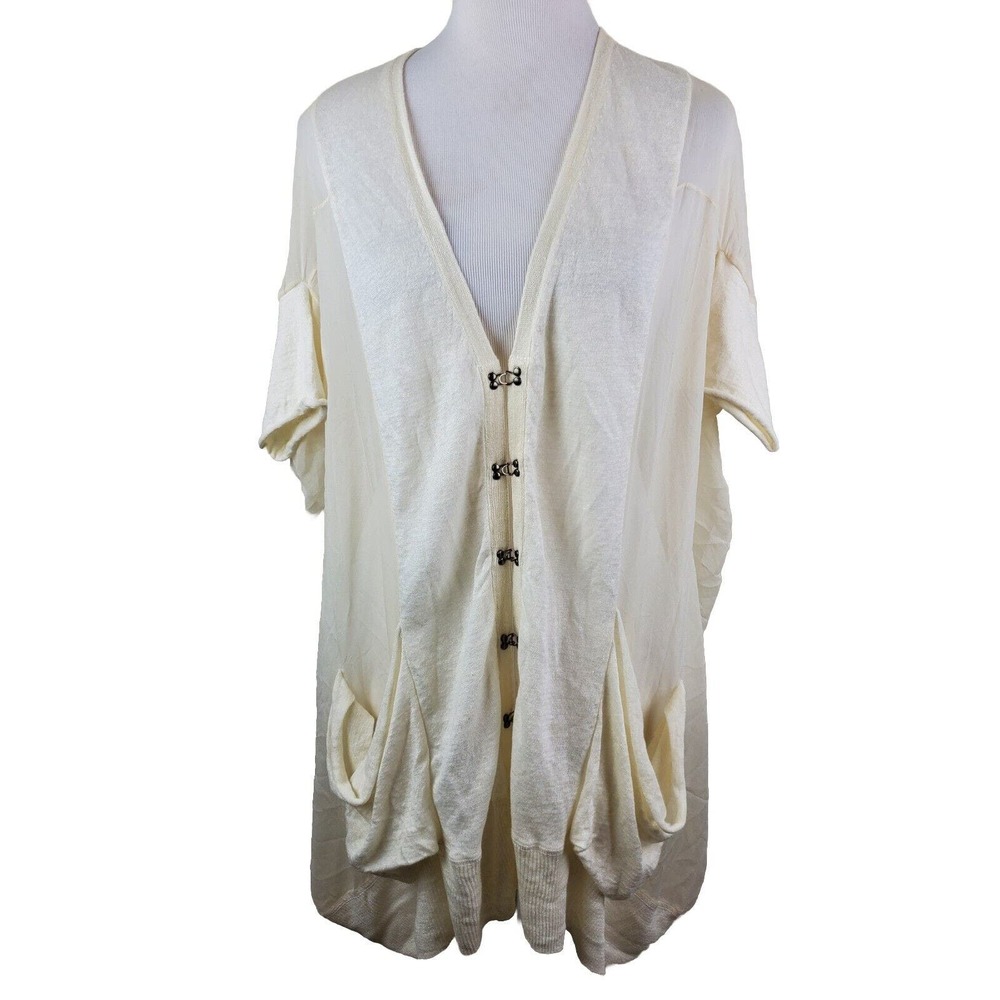 Margaret O'Leary Knits Cardigan‎ Small Linen Silk Lagenlook Boho Artsy Oversized